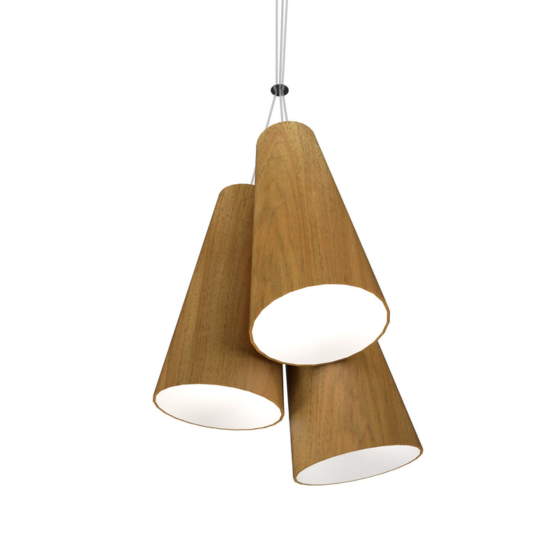 Accord Lighting 1234.09 Three Light Pendant, Louro Freijo