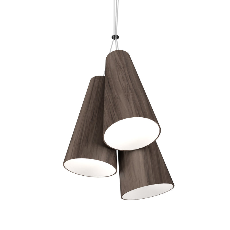 Accord Lighting 1234.18 Three Light Pendant, American Walnut