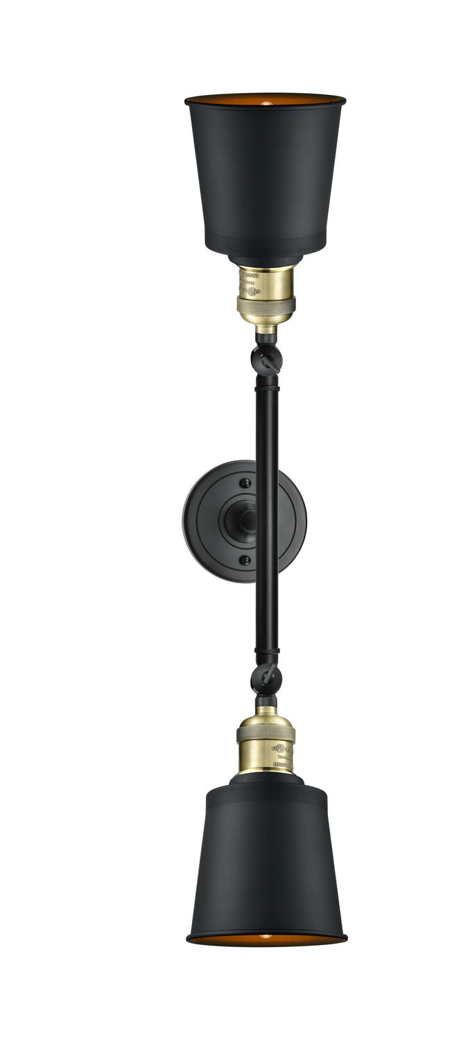 Innovations 208L-BAB-M9-BK Two Light Bath Vanity, Black Antique Brass