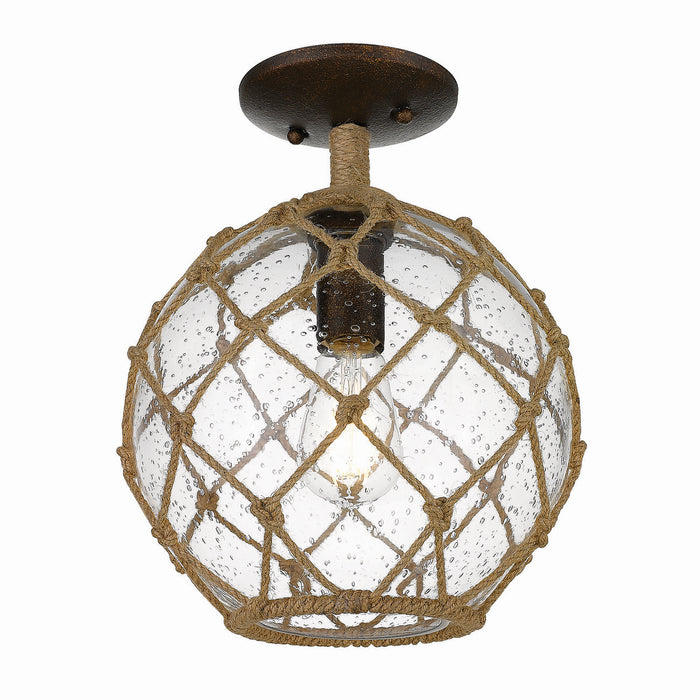 Golden 1092-SF BC-SD One Light Semi-Flush Mount, Burnished Chestnut