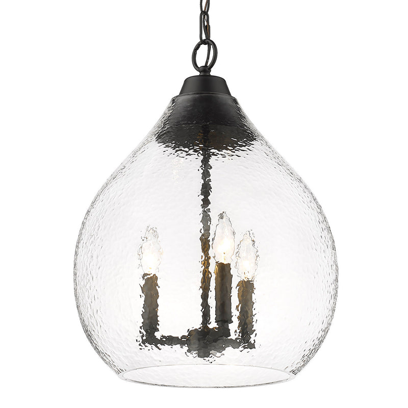 Golden 1094-3P BLK-HCG Three Light Pendant, Matte Black