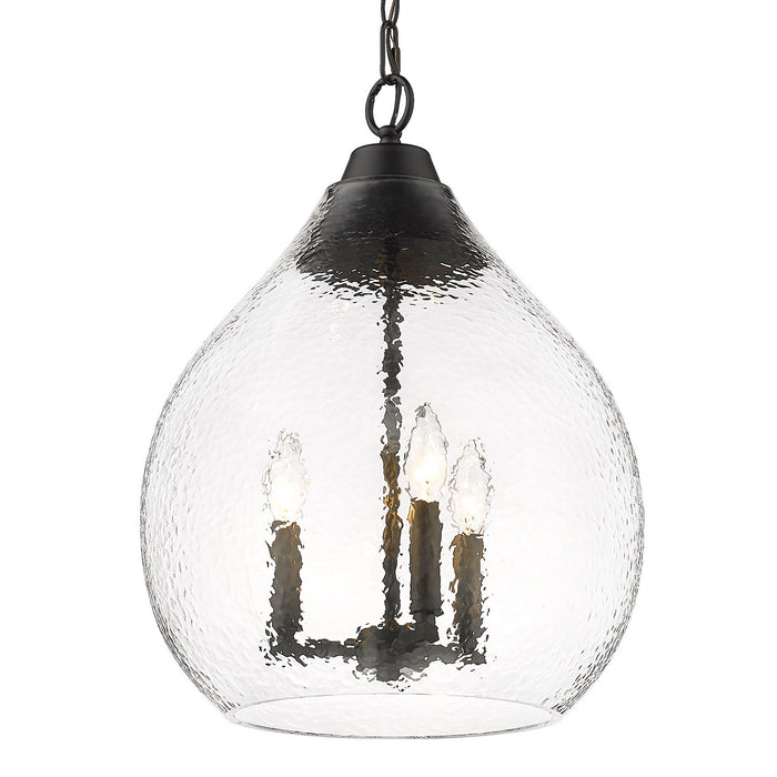 Golden 1094-3P BLK-HCG Three Light Pendant, Matte Black