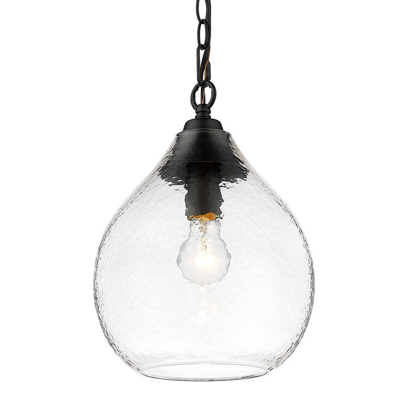 Golden 1094-S BLK-HCG One Light Pendant, Matte Black