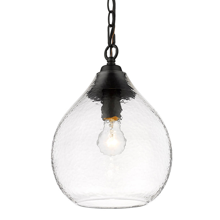 Golden 1094-S BLK-HCG One Light Pendant, Matte Black