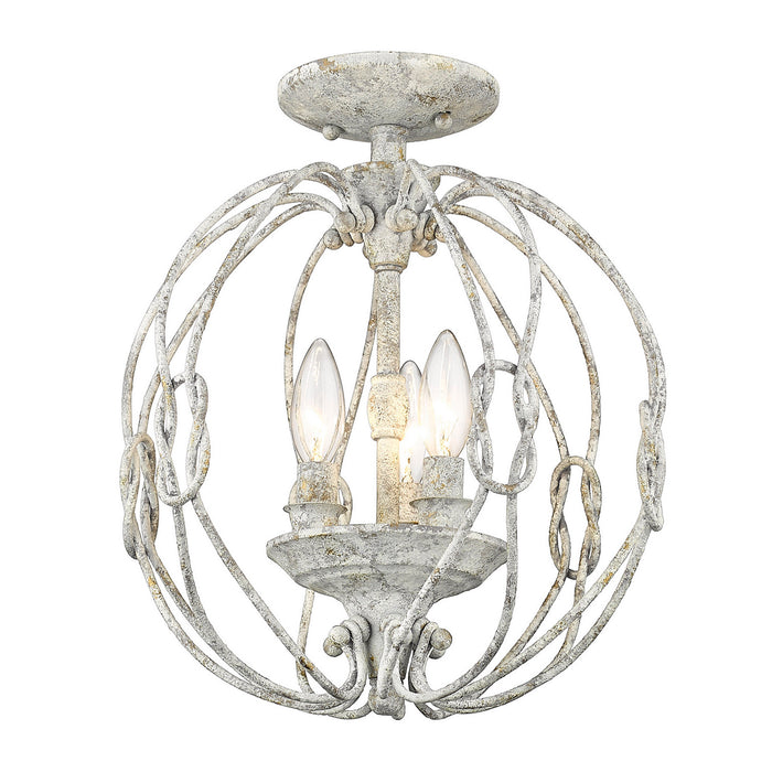 Golden 1349-SF OY Three Light Semi-Flush Mount, Oyster