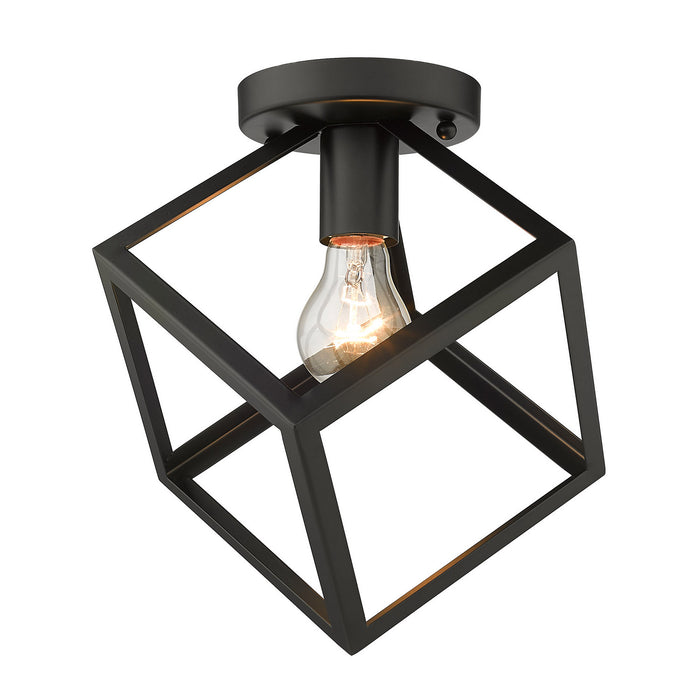 Golden 2086-FM BLK One Light Flush Mount, Matte Black