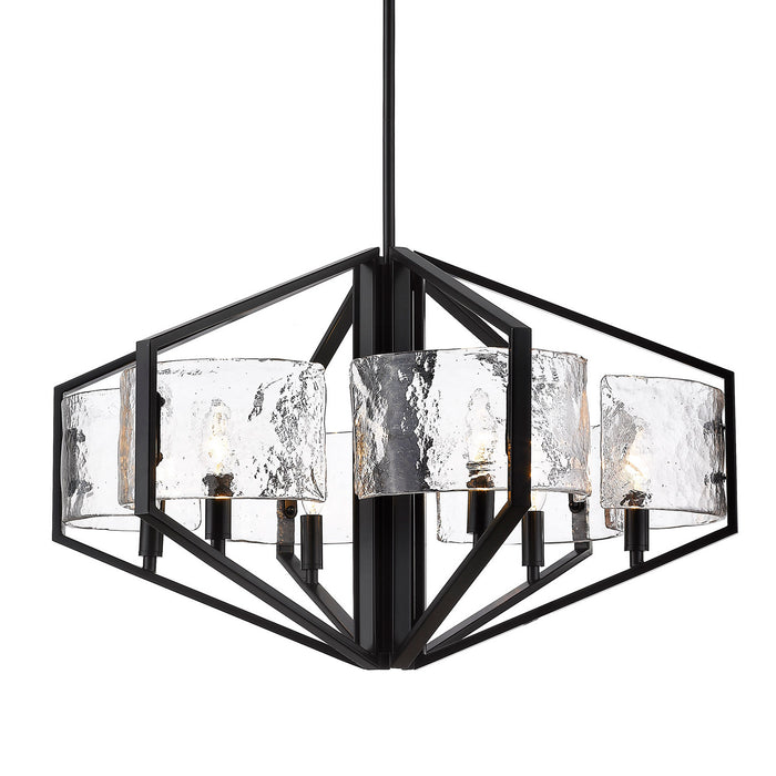 Golden 3162-6 BLK-HWG Six Light Chandelier, Matte Black