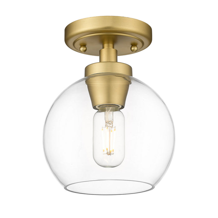 Golden 4855-FM BCB-CLR One Light Flush Mount, Brushed Champagne Bronze