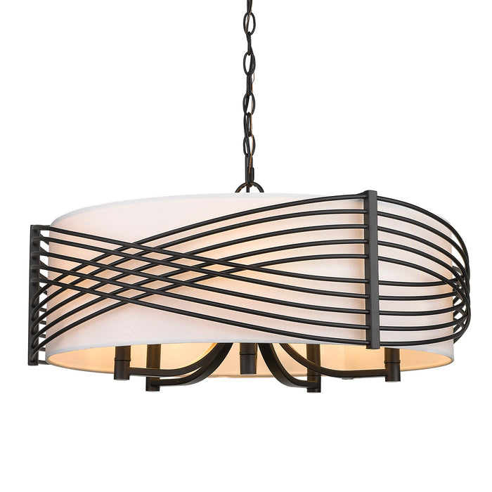 Golden 5516-5 BLK-MWS Five Light Chandelier, Matte Black