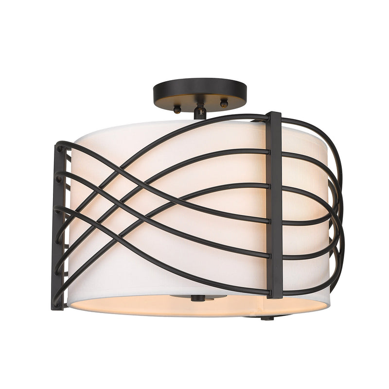 Golden 5516-SF BLK-MWS Three Light Semi-Flush Mount, Matte Black
