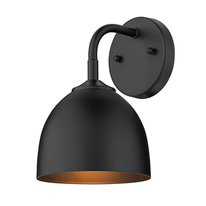 Golden 6956-1W BLK-BLK One Light Wall Sconce, Matte Black