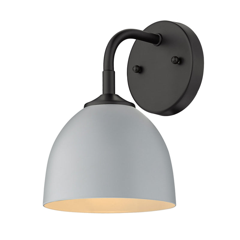 Golden 6956-1W BLK-MGY One Light Wall Sconce, Matte Black
