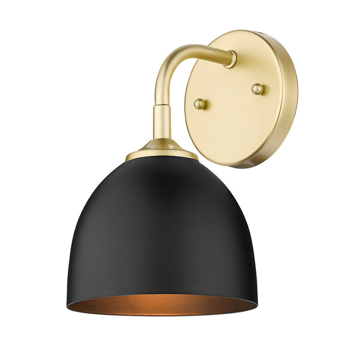Golden 6956-1W OG-BLK One Light Wall Sconce, Olympic Gold