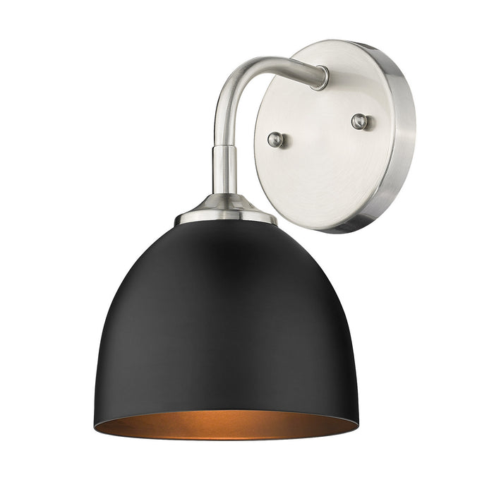 Golden 6956-1W PW-BLK One Light Wall Sconce, Pewter