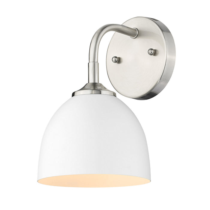 Golden 6956-1W PW-WHT One Light Wall Sconce, Pewter