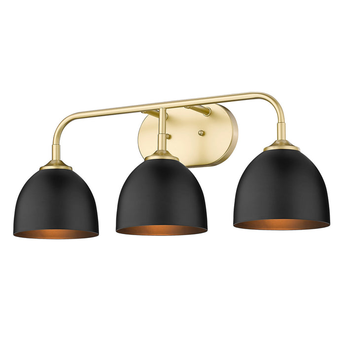 Golden 6956-BA3 OG-BLK Three Light Bath Vanity, Olympic Gold