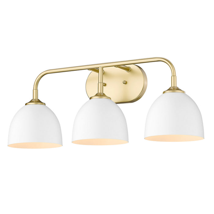 Golden 6956-BA3 OG-WHT Three Light Bath Vanity, Olympic Gold