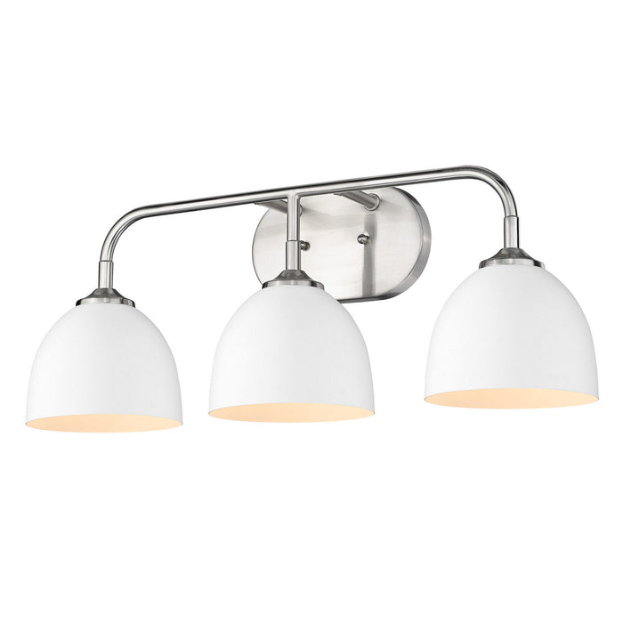 Golden 6956-BA3 PW-WHT Three Light Bath Vanity, Pewter