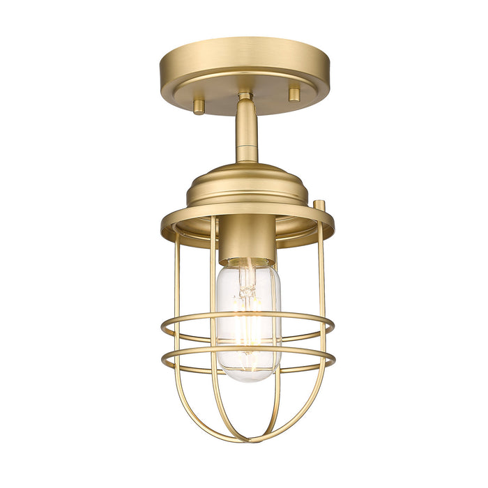 Golden 9808-SF BCB One Light Semi-Flush Mount, Brushed Champagne Bronze