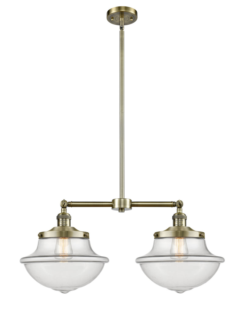 Innovations 209-AB-G542 Two Light Island Pendant, Antique Brass