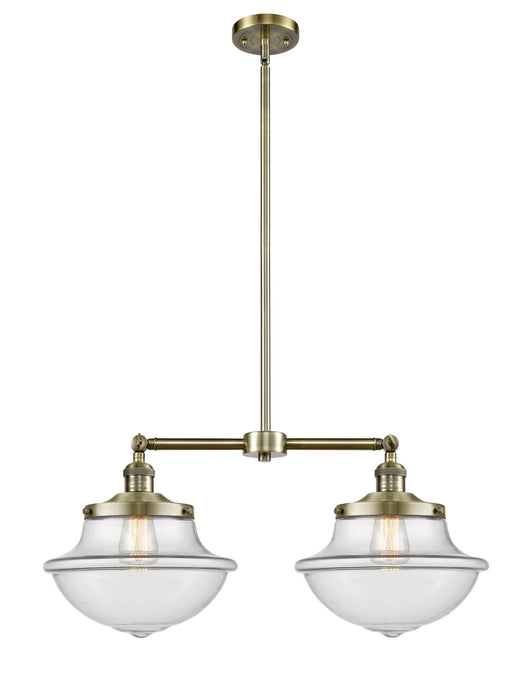 Innovations 209-AB-G542 Two Light Island Pendant, Antique Brass