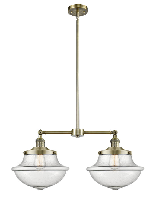 Innovations 209-AB-G544 Two Light Island Pendant, Antique Brass