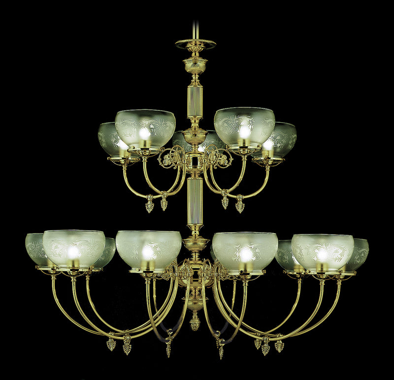 Framburg 7515 PB 15 Light Foyer Chandelier, Polished Brass