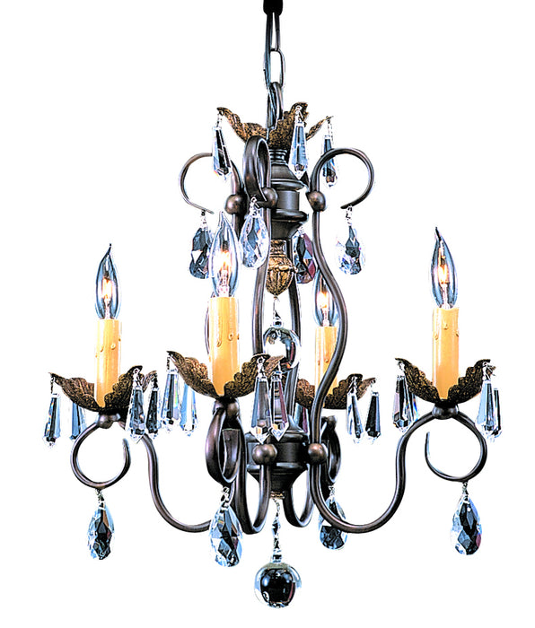 Framburg 9904 MB Four Light Chandelier, Mahogany Bronze