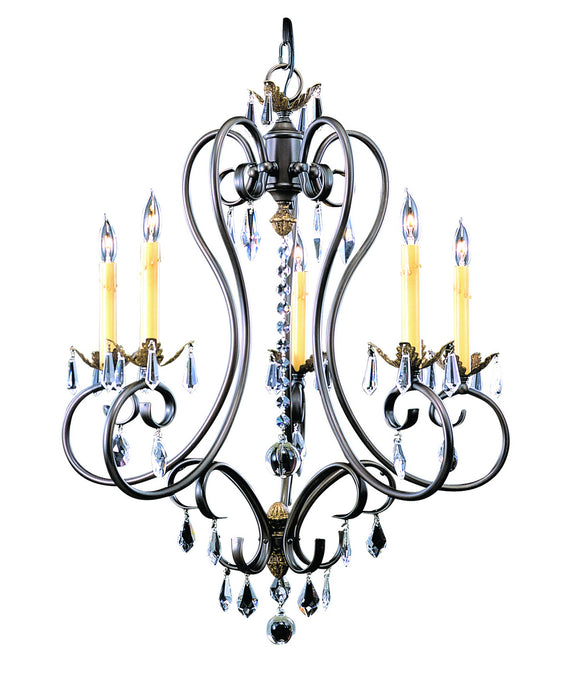 Framburg 9905 MB Five Light Chandelier, Mahogany Bronze