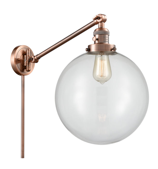 Innovations 237-AC-G202-12 One Light Swing Arm Lamp, Antique Copper