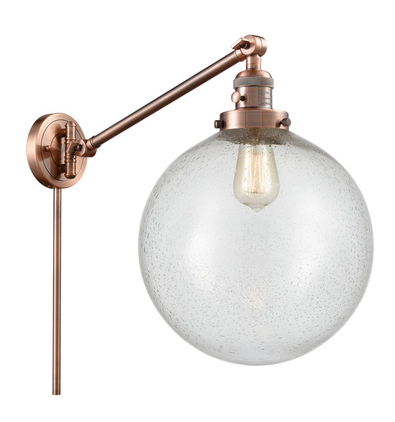 Innovations 237-AC-G204-12 One Light Swing Arm Lamp, Antique Copper