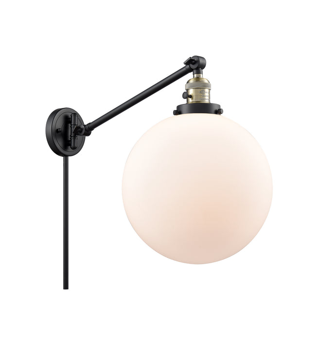 Innovations 237-BAB-G201-12 One Light Swing Arm Lamp, Black Antique Brass