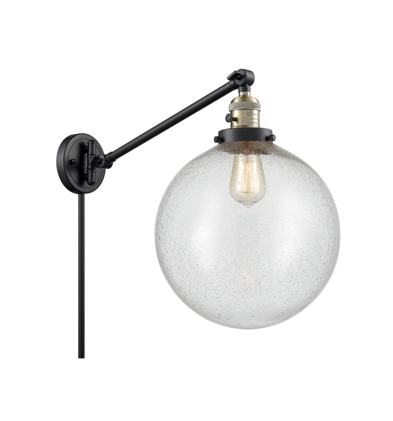 Innovations 237-BAB-G204-12 One Light Swing Arm Lamp, Black Antique Brass