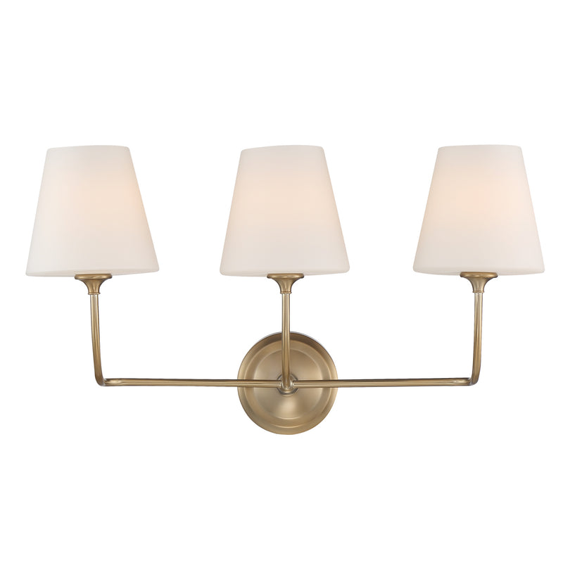 Crystorama 2443-OP-VG Three Light Bathroom Vanity, Vibrant Gold