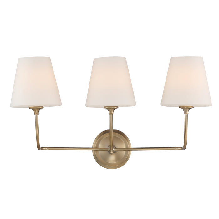 Crystorama 2443-OP-VG Three Light Bathroom Vanity, Vibrant Gold