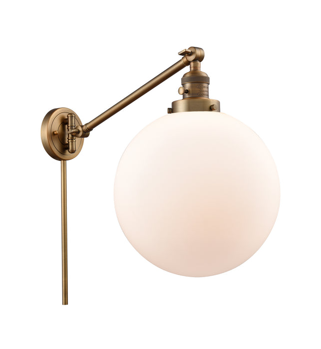 Innovations 237-BB-G201-12 One Light Swing Arm Lamp, Brushed Brass