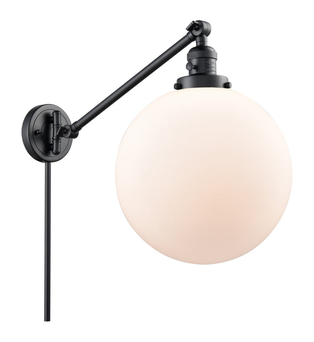 Innovations 237-BK-G201-12 One Light Swing Arm Lamp, Matte Black