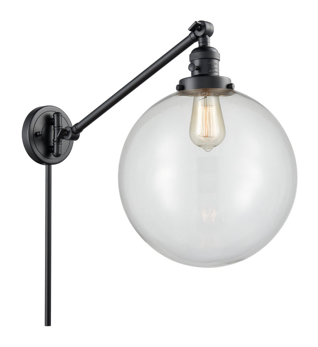 Innovations 237-BK-G202-12 One Light Swing Arm Lamp, Matte Black