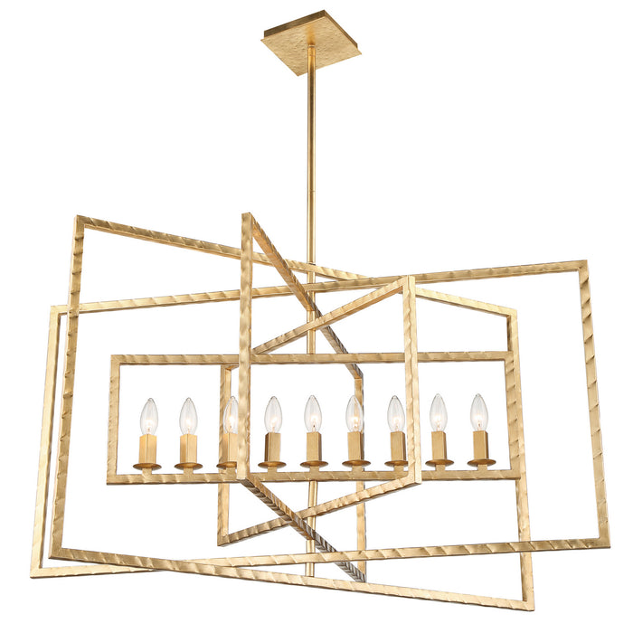 Crystorama 337-GA Nine Light Chandelier, Antique Gold