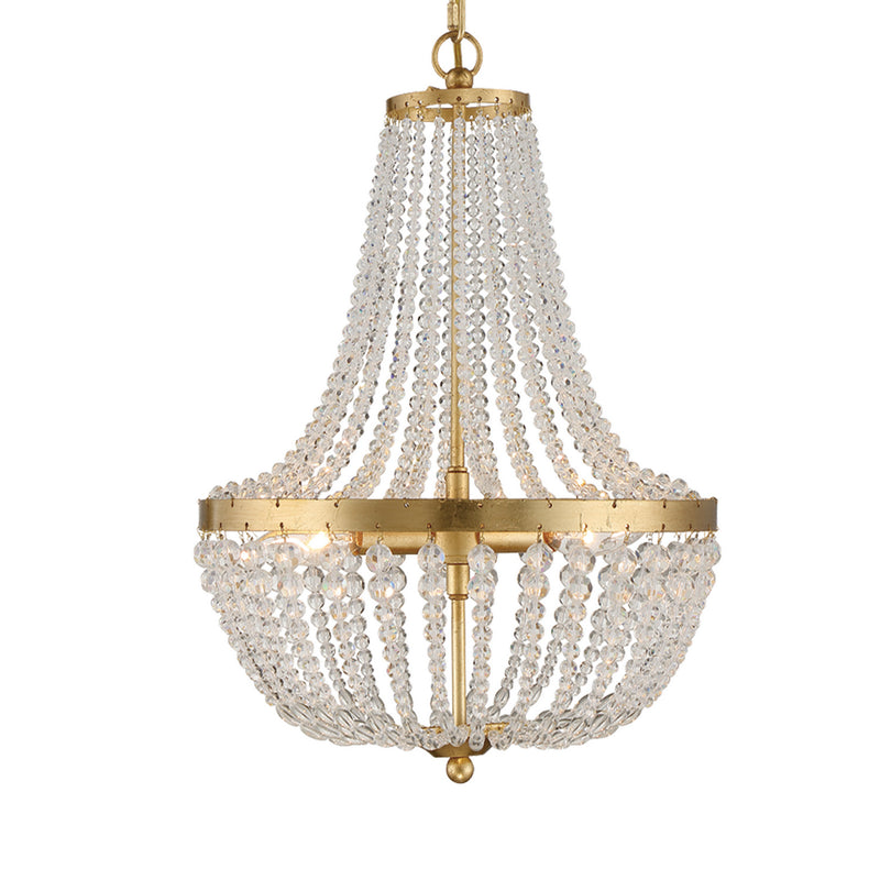 Crystorama 603-GA Three Light Chandelier, Antique Gold