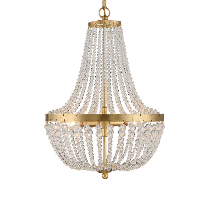 Crystorama 603-GA Three Light Chandelier, Antique Gold