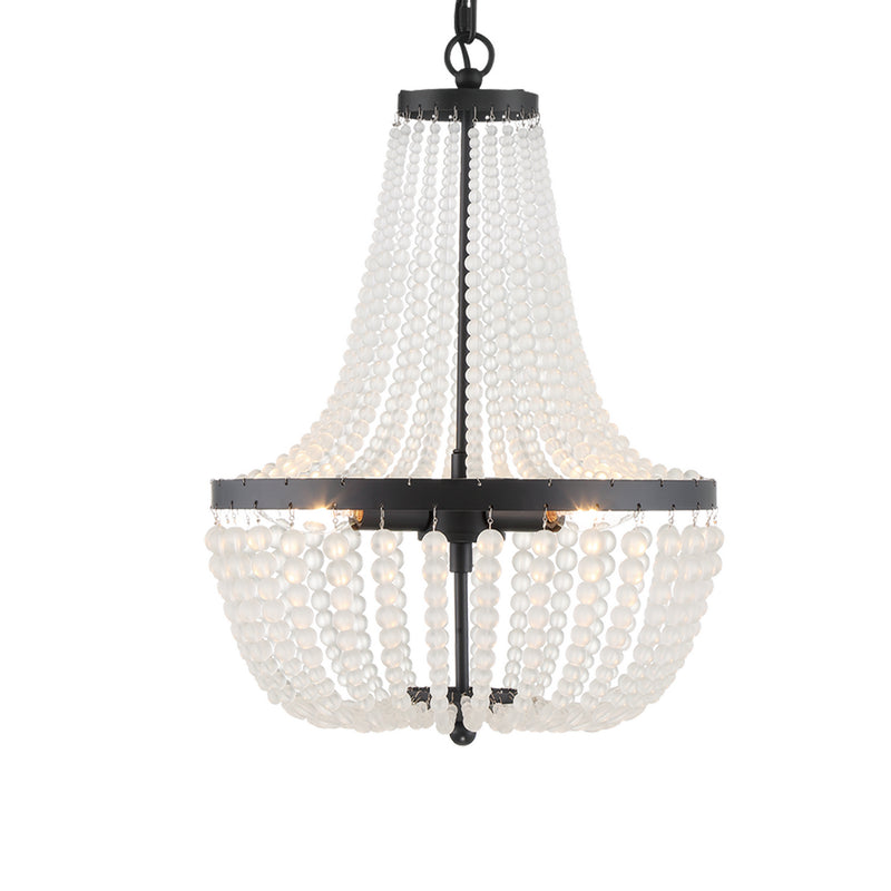 Crystorama 603-MK Three Light Chandelier, Matte Black