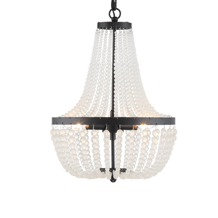 Crystorama 603-MK Three Light Chandelier, Matte Black