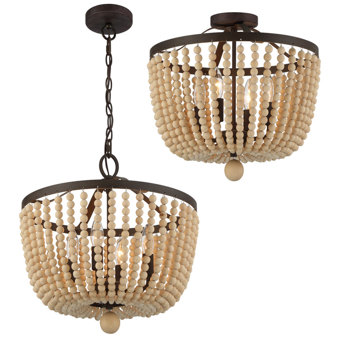 Crystorama 604-FB_CEILING Four Light Semi Flush Mount, Forged Bronze