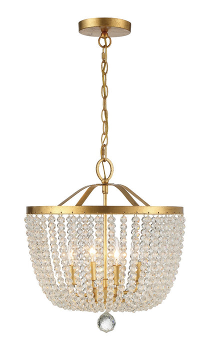 Crystorama 604-GA Four Light Chandelier, Antique Gold