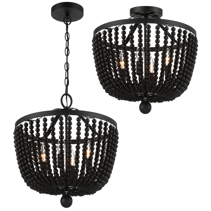 Crystorama 604-MK_CEILING Four Light Semi Flush Mount, Matte Black