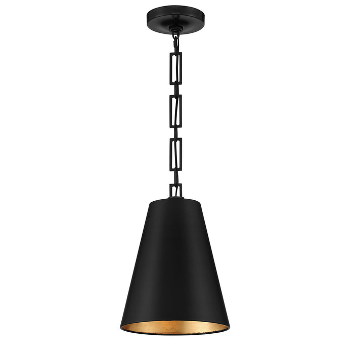 Crystorama 8685-MK-GA Two Light Chandelier, Matte Black + Antique Gold