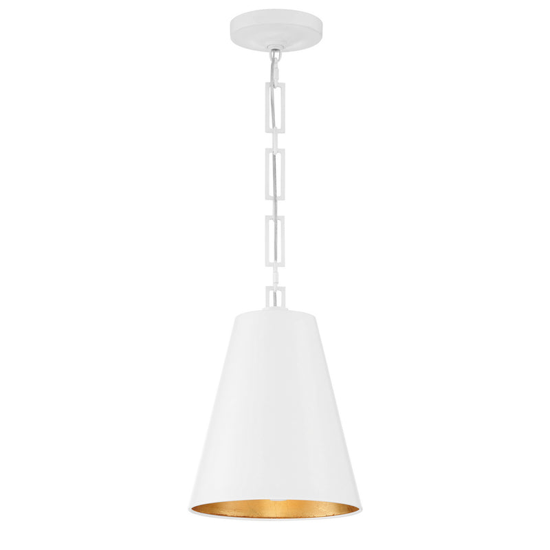 Crystorama 8685-MT-GA Two Light Chandelier, Matte White + Antique Gold