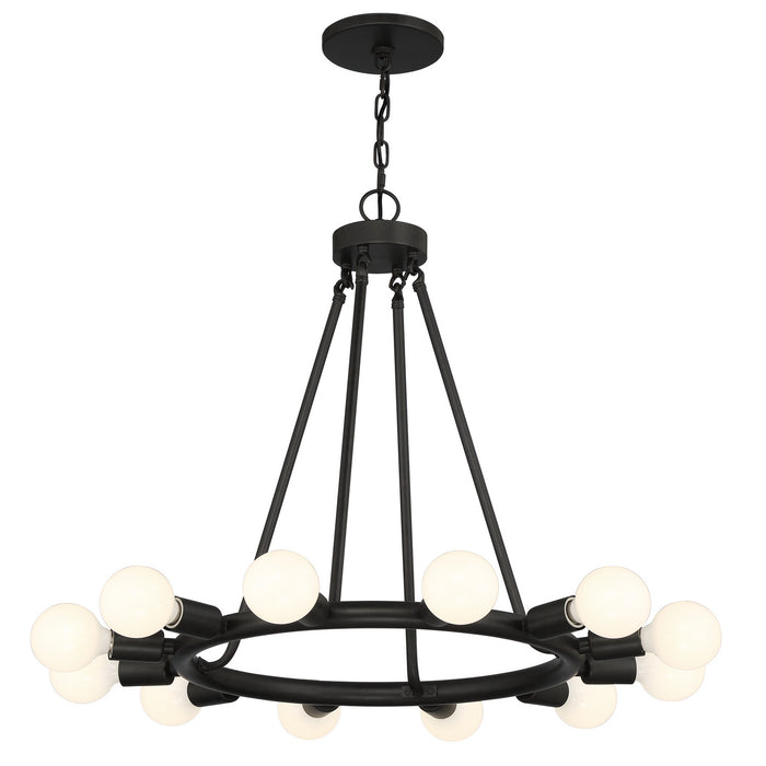 Crystorama 9045-BK 12 Light Chandelier, Black
