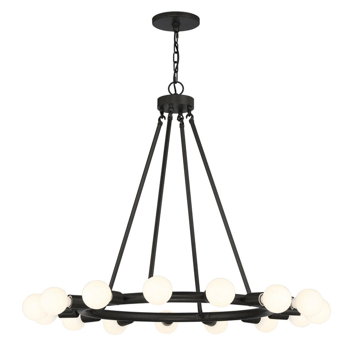 Crystorama 9046-BK 15 Light Chandelier, Black